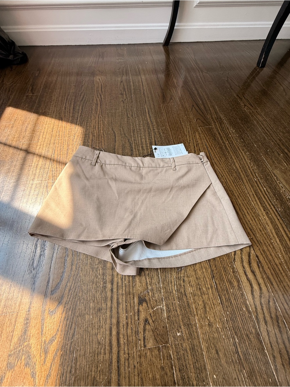 Zara Beige Wrap-Front Skort Shorts